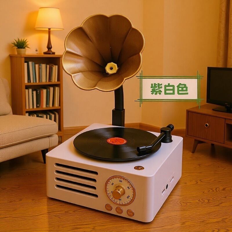 T15 Bluetooth Speaker Retro Vinyl Record Player Audio Desktop Wireless Creative Rotating Speaker Girl Gift Birthday