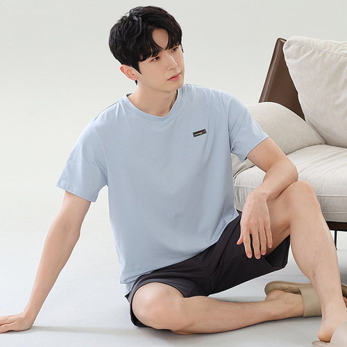 Men's Summer Modal Thin Short-Sleeve Shorts Pajama Set with Chilling Ice Sensation, 2025 New Design, Plus Size Home Suit