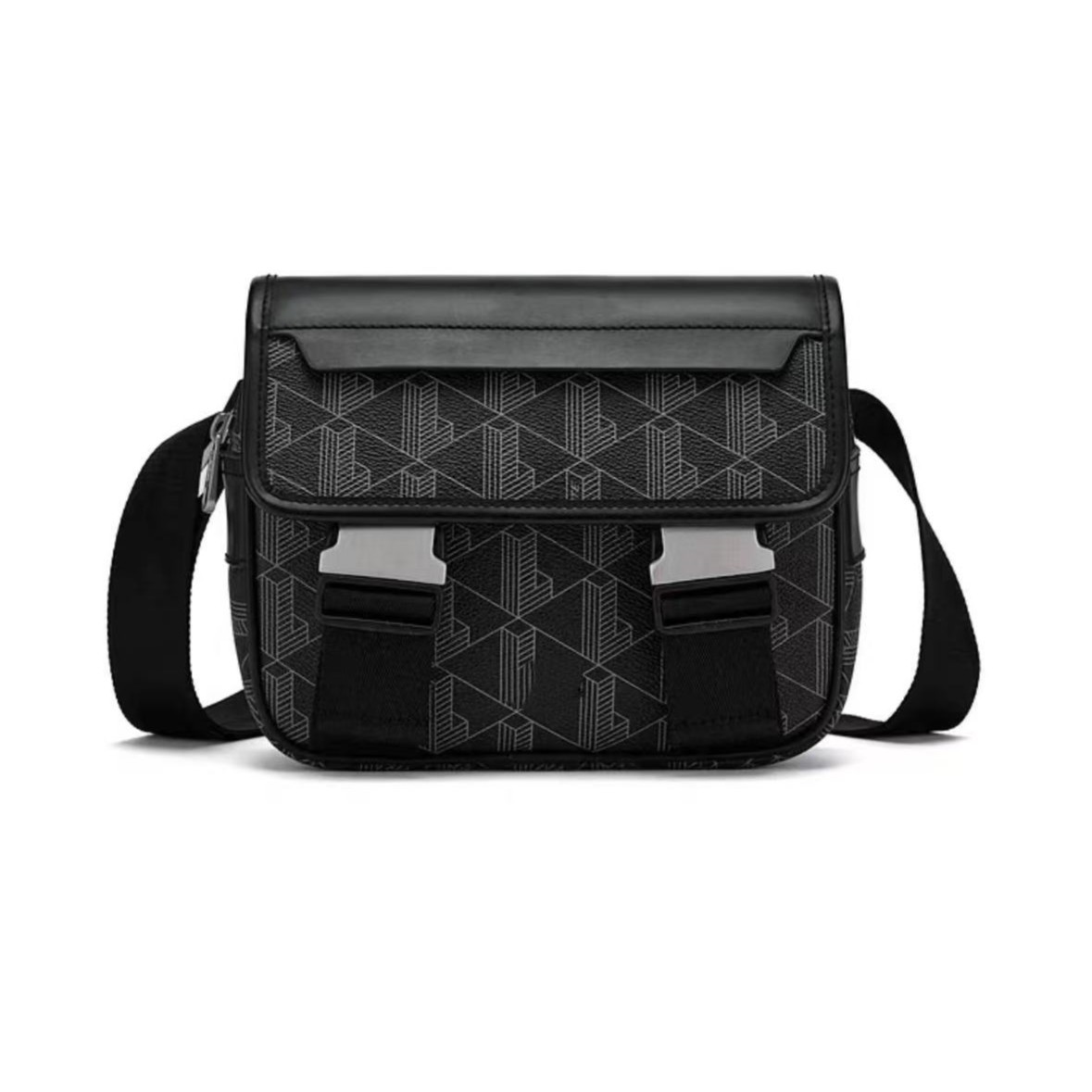 24 otoño nuevo estilo retro bolso de mensajero con estampado de hombro para hombre bolso de mensajero con doble hebilla