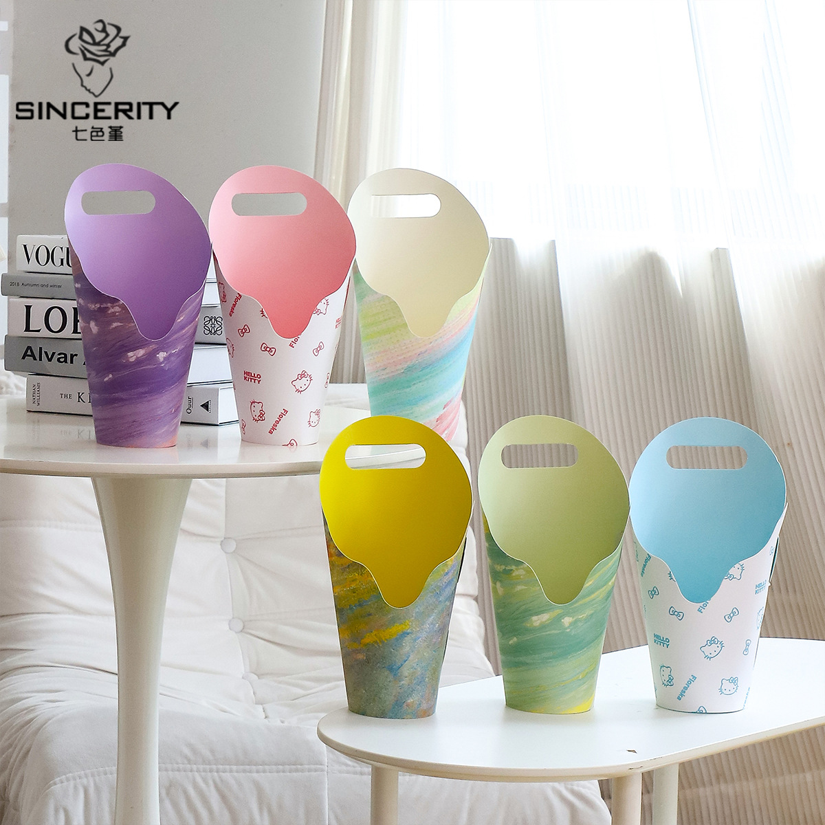 Nuevos productos de siete colores de cordier redondo creativo caja de embalaje floral caja de embalaje floral hecha a mano diy florista caja de embalaje floral