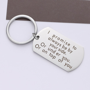 Stainless steel gift inspirational keychain cross-border creative keychain European and American stainless steel keychain letter lettering gift