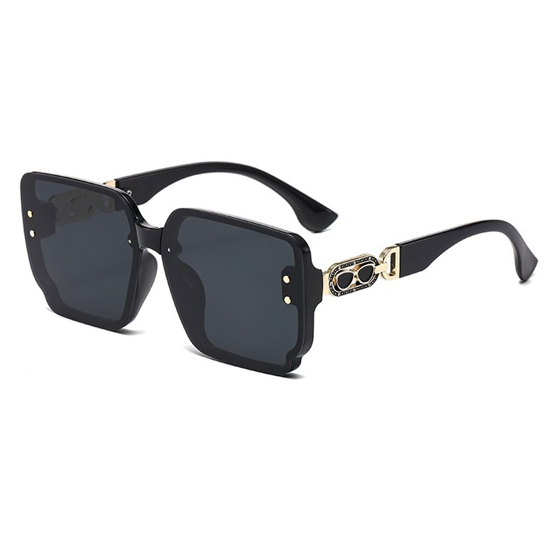 Women's Sunglasses Retro Large Square Frame Trendy High-end Style_voghion.com
