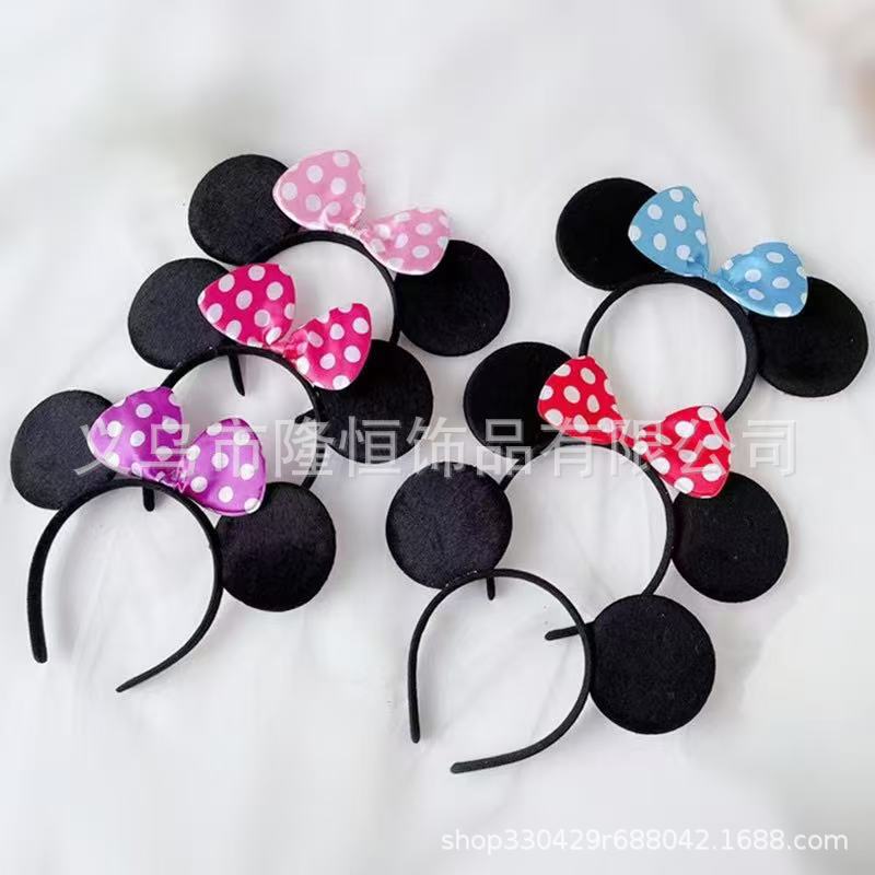 厂家批发米妮米奇蝴蝶结发箍儿童节日可爱派对发饰米老鼠女孩发箍
