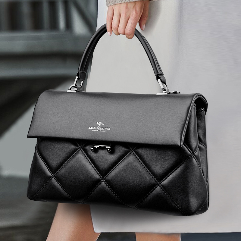 Cross-border Women's Bag 2024 Autumn and Winter New Fashion Women's Bag Urban Simple Portable Crossbody Linggo Bag Soft Leather Women's Bag