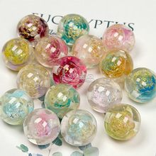 厂销16mm镶金龙鳞国风高透玫瑰花树脂珠散珠圆珠diy手作饰品配件