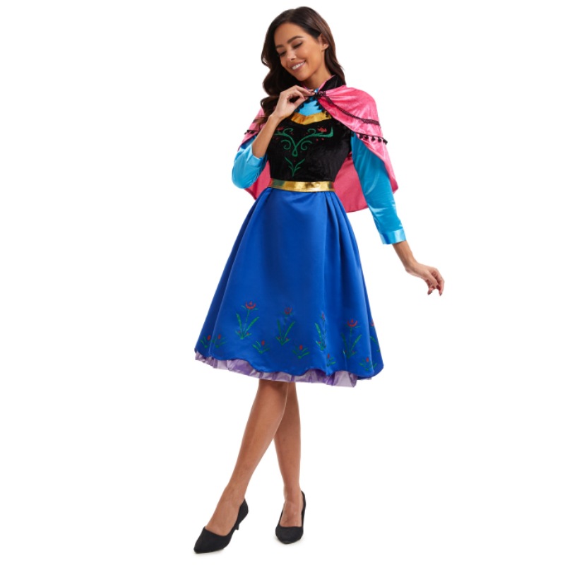 Disfraz de cosplay de Frozen, vestido de Anna, tallas S-4XL, disfraz de Halloween, traje de reina para juegos de rol y actuaciones.