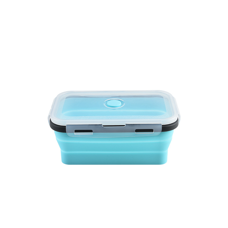 Fábrica directa caja de almuerzo de silicona plegable de grado alimenticio microondas caja de almuerzo caja de almacenamiento caja de preservación caja de almuerzo