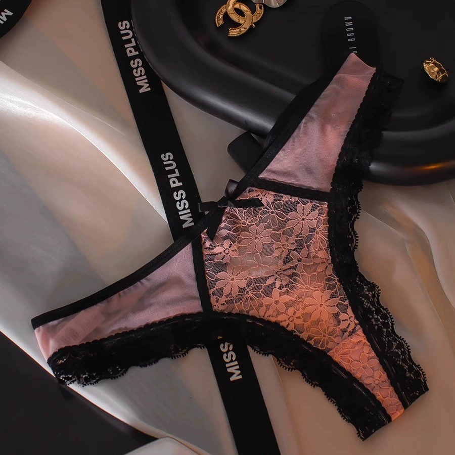 Женские кружевные трусики-стринги, one size (80–120 кг), 4 цвета