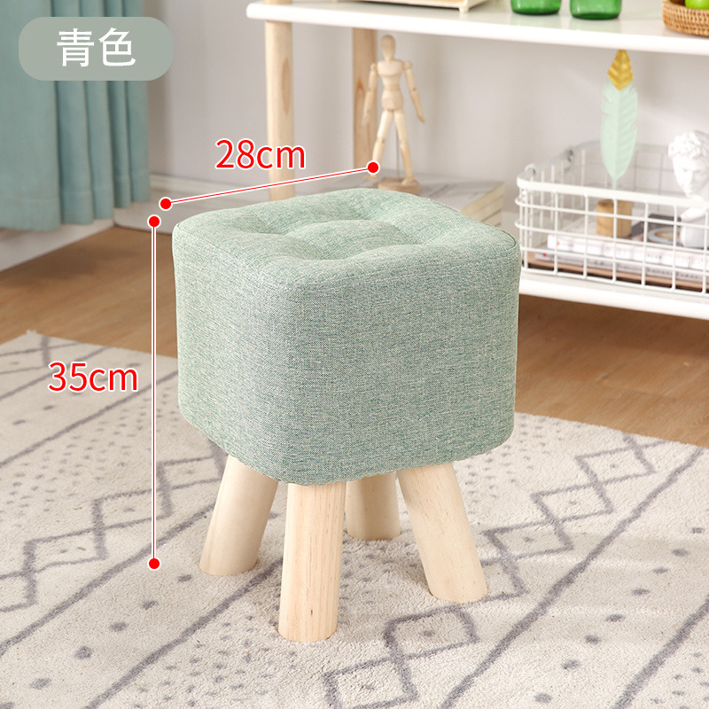 Taburetes de tela creativos pequeños taburetes caseros adultos sofá taburetes sala de estar dormitorio red roja taburetes de madera sólida silla pequeña