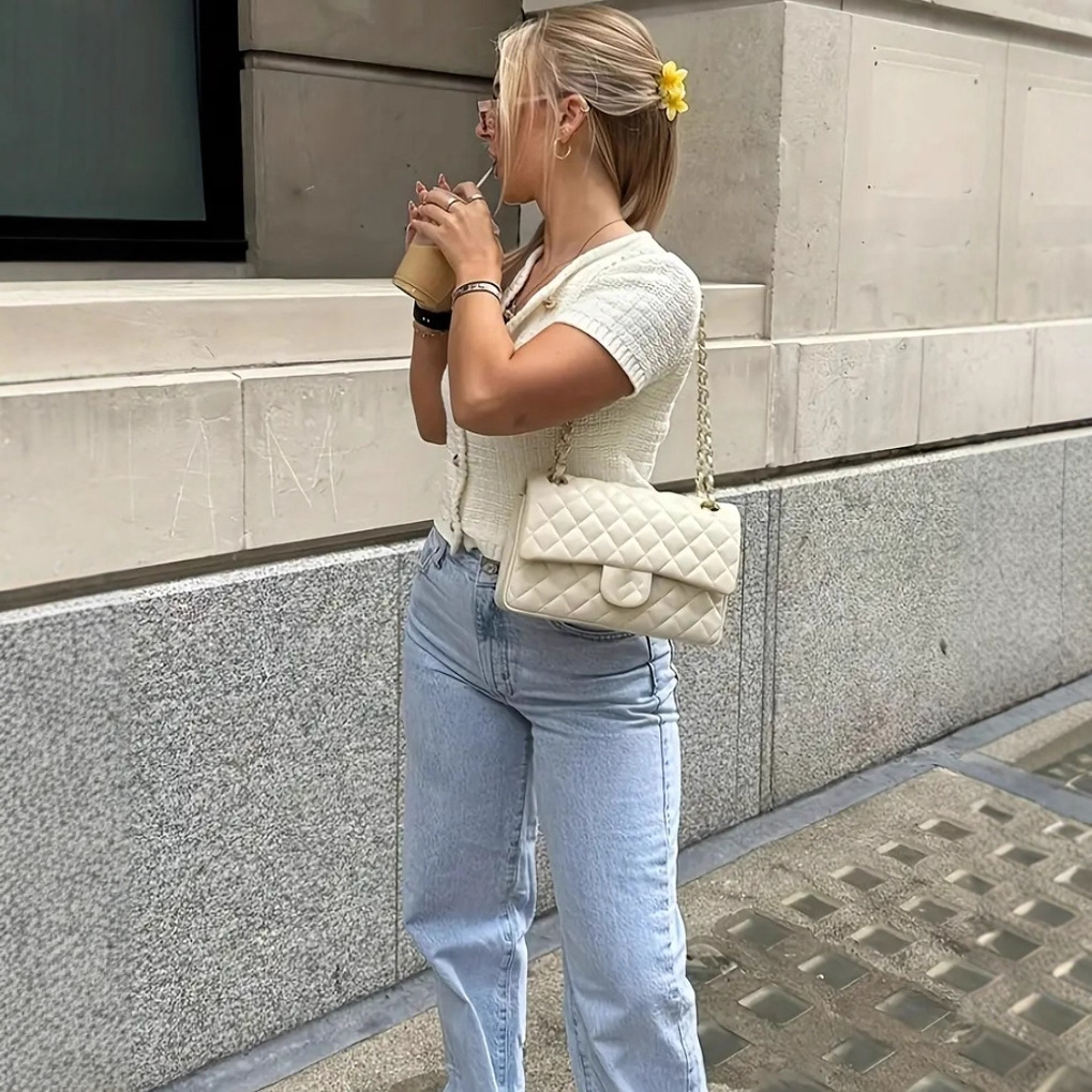 Summer New Elegant European And American Simple Short-sleeved Knitted