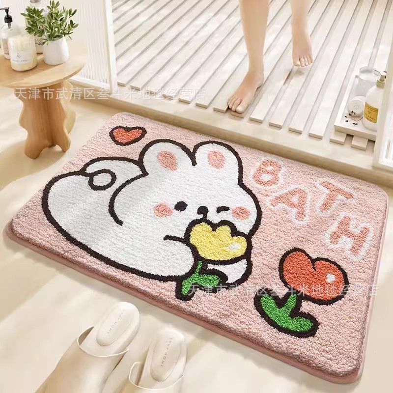 Cross-Border Small Animal Imitation Cashmere Home Living Room Floor Mat, Non-Slip and Easy to Care For, Entryway Door Mat, Non-Slip and Water-Absorbent Bathroom Mat