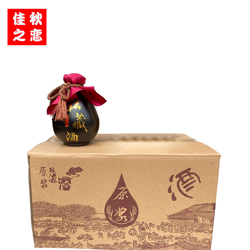 Botella de vino botella vacía botella de vino de cerámica uno Jin pequeño tarro de vino estilo antiguo sellado de alta calidad licor vino olla conjunto completo embalaje