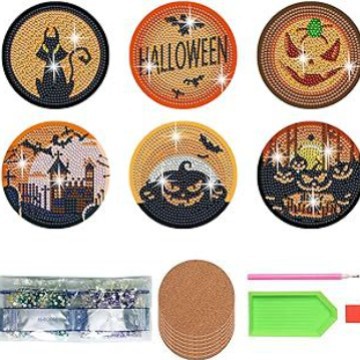 Transfronterizo nueva serie de Halloween 2026 pintura de diamantes diy cojín de tazas hecha a mano colgante llavero pegado diamante refrigerador