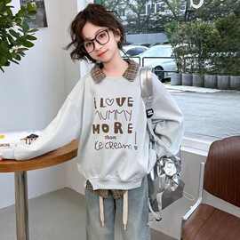 女童时尚卫衣春秋装新款儿童洋气时髦上衣长袖中大童小女孩秋季