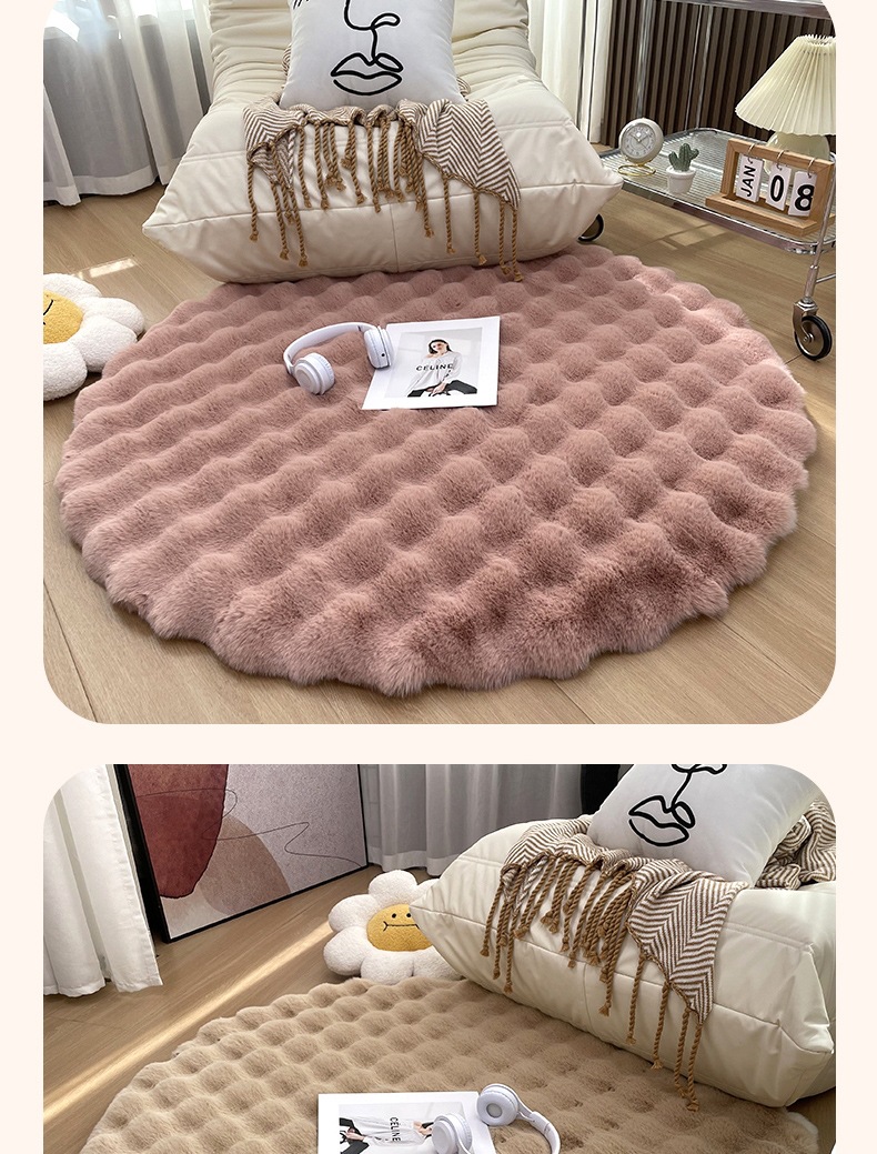Round Foot Mat, Bedroom Entry Carpet, Living Room Light Luxury Chinese Door Mat, Entrance Carpet, Bedroom Full Carpet, Coffee Table