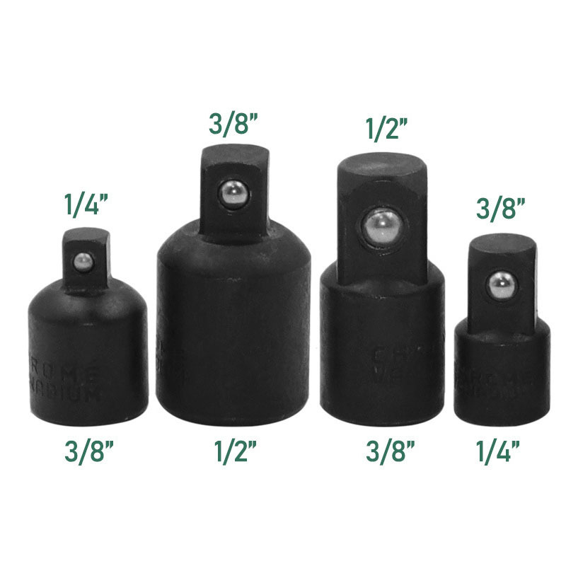 Adaptador de manga 1/4 3/8 1/2 cuadrado reducción manga biela accesorios máquina reparación llave adaptador de conexión