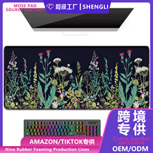 跨境专供复古风流行鼠标垫大号加厚锁边电竞游戏桌垫橡胶防滑键盘