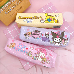 Cute cartoon small pen bag with large capacity PU single-layer student stationery bag Kuru MLD pencil bag storage bag