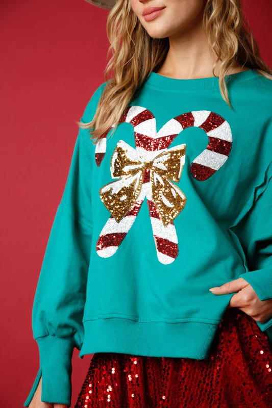 Long Top Length Hoodie Tops Type Hoodies & Sweatshirts Long Sleeve Sequins Christmas Cartoon