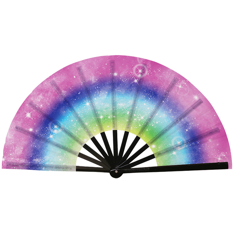 Abanico Plegable de Kung Fu de Plástico, Colorido, para Conciertos y Fiestas