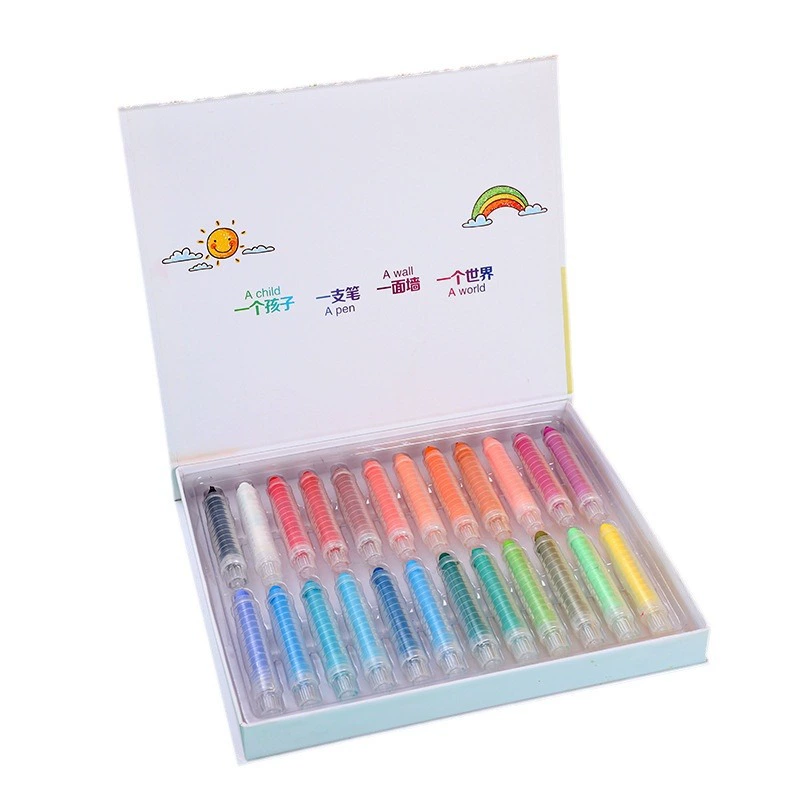 Water-soluble children's black chalk dust-free, 24 colors, training