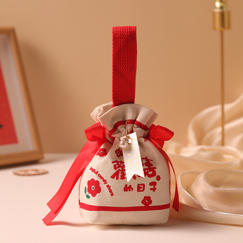 Wedding candy box, wedding Ins candy bag, favor gift, small gift, candy bag, canvas handbag candy packaging box