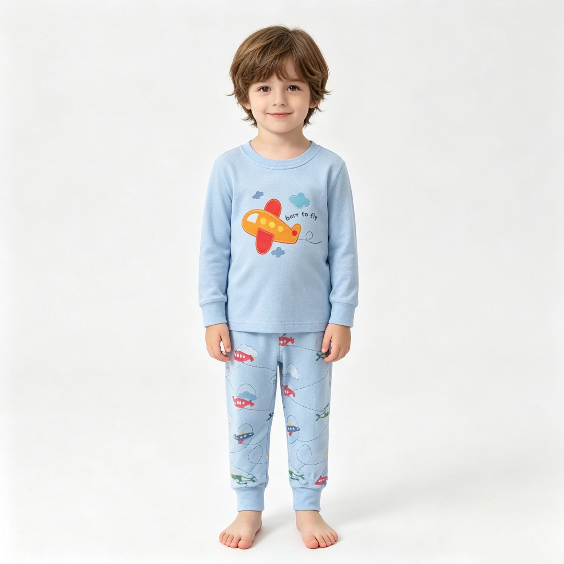 Home Clothes New Children's Home Clothes Set Dinosaur Pattern Children's Clothes Cross-Border Children's Clothing