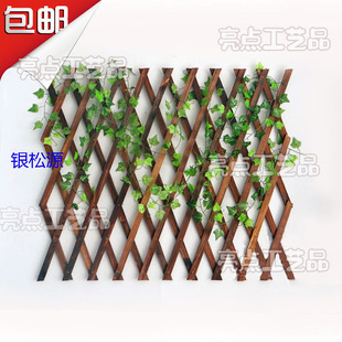 Outdoor Anti-Corrosion Wood Fence Telescopic Solid Wood Fence Climbing Frame Garden Fence Guardrail Wall Decoration Grids