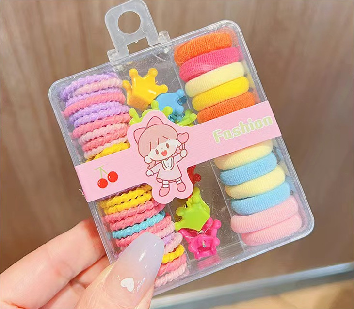 Banda de goma para niños en caja banda de cabello para niños banda de cabello para niñas banda de goma para niñas lazo de pelo para bebés no duele el pulgar del cabello