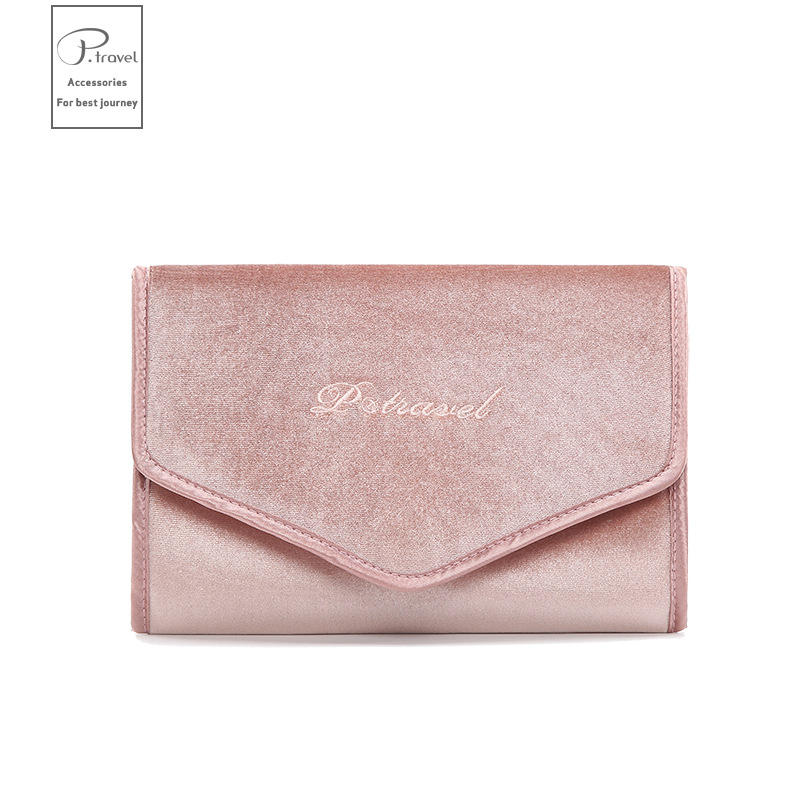 Bolsa de Joyería Plegable Multifuncional de Fábrica, Bolsa de Almacenamiento Portátil de Alta Gama para Pulseras, Pendientes, Collares y Joyas.