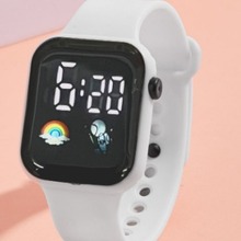 手表电子表男女初高中生ins时尚简约潮流个性太空人led电子表数显