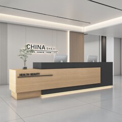 简约现代公司酒店前台接待台商铺收银台办公室艺术培训中心吧台桌
