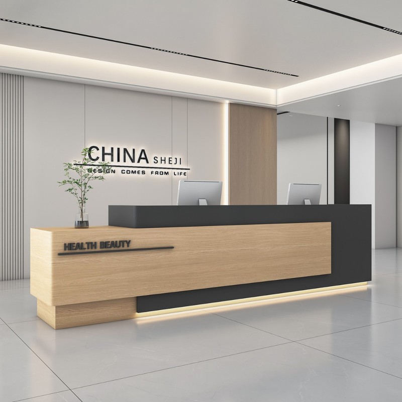 简约现代公司酒店前台接待台商铺收银台办公室艺术培训中心吧台桌|undefined