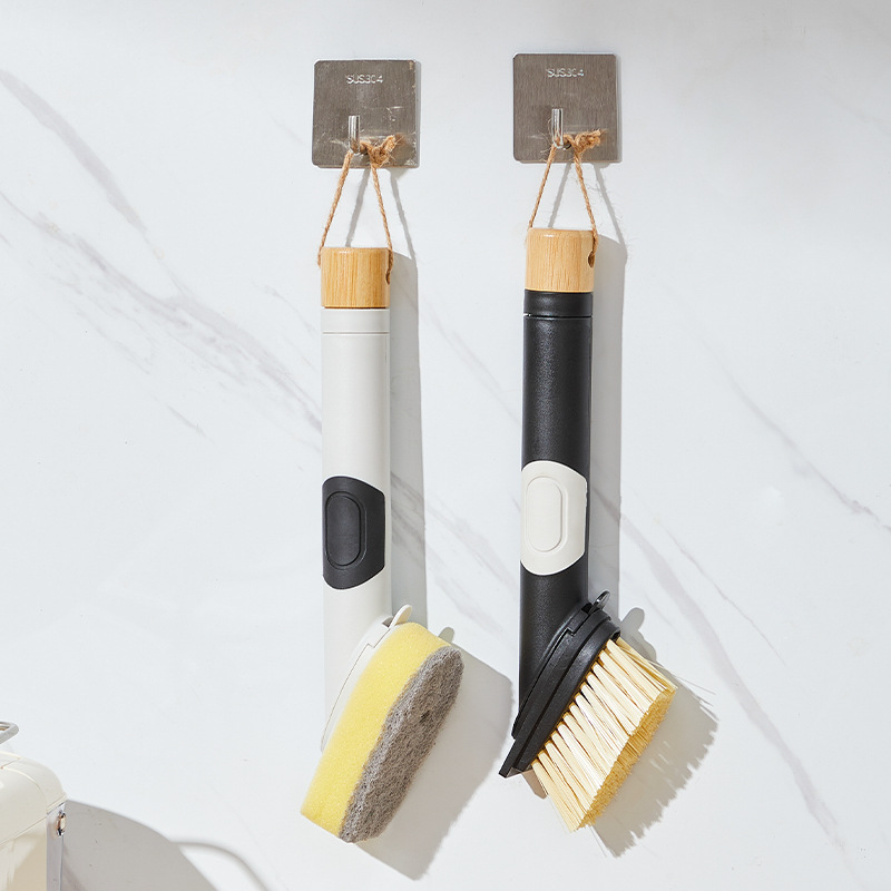 Cepillo para Lavar Platos con Dispenser de TPR Fácil de Limpiar para Cocina