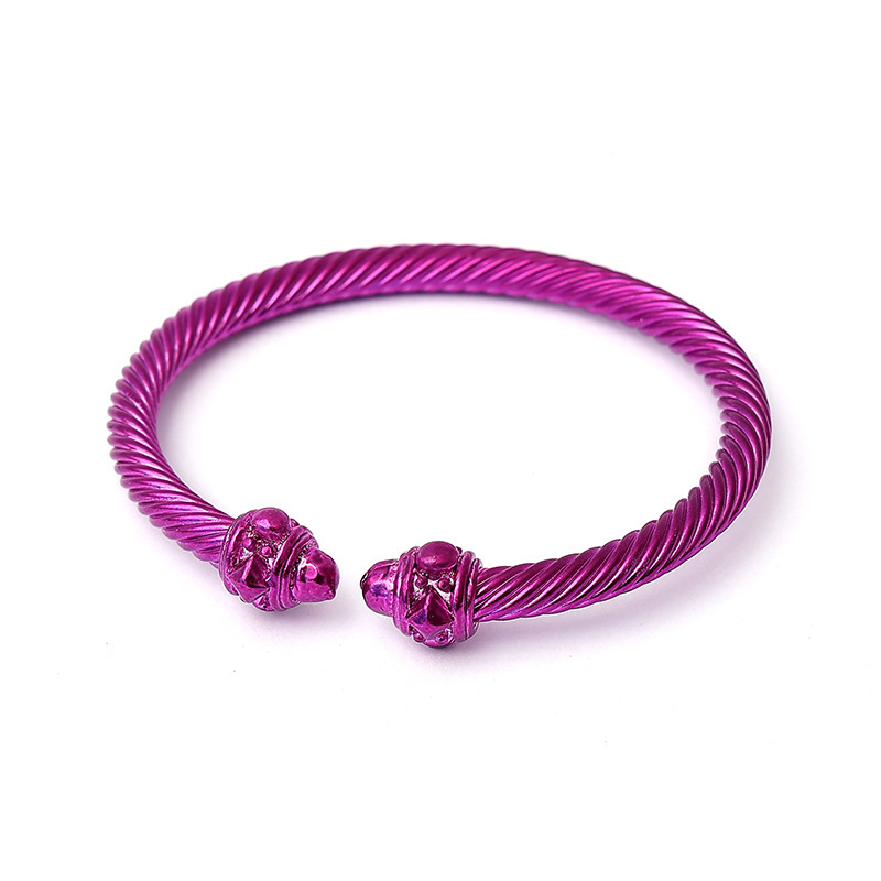 European and American hot selling copper coin twisted wire gold bracelet cable bracelet colorful multi-color wholesale
