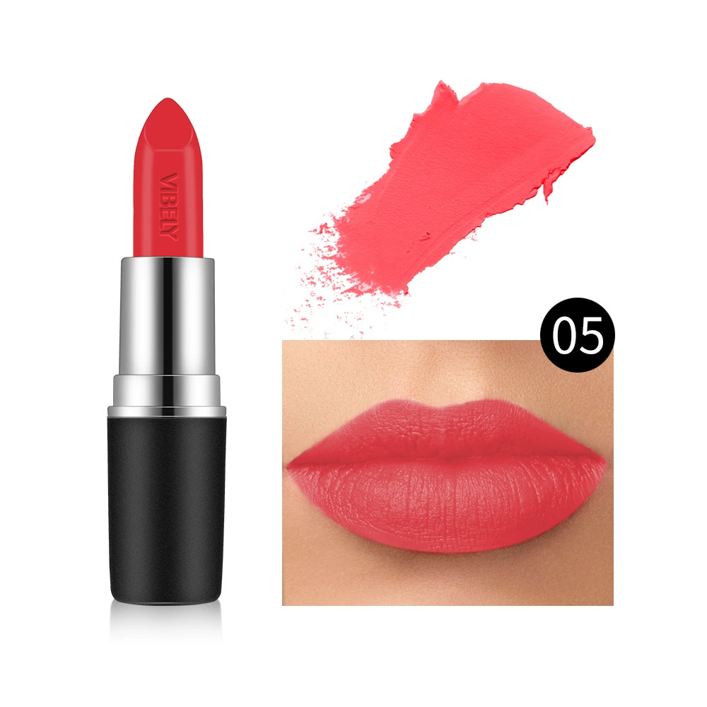 Помада VIBELY matte bullet, 29 оттенков включая чёрный, бархатистая стойкая текстура
