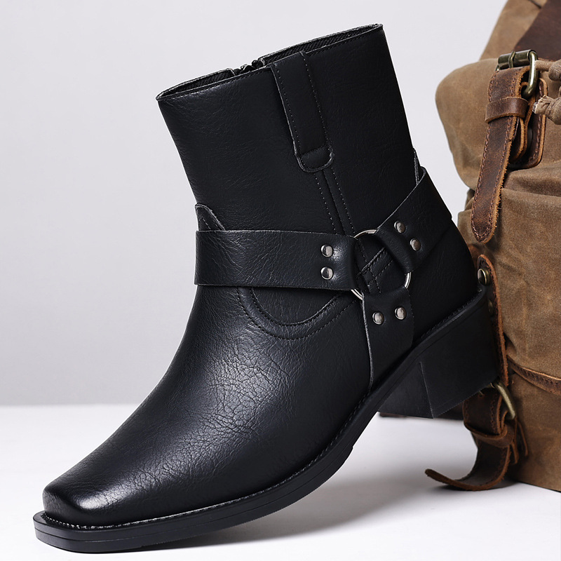 Amazon's best-selling boots: men's Chelsea boots, high-top, chunky-heeled leather boots, fashionable men's shoes, available in large sizes, in stock
