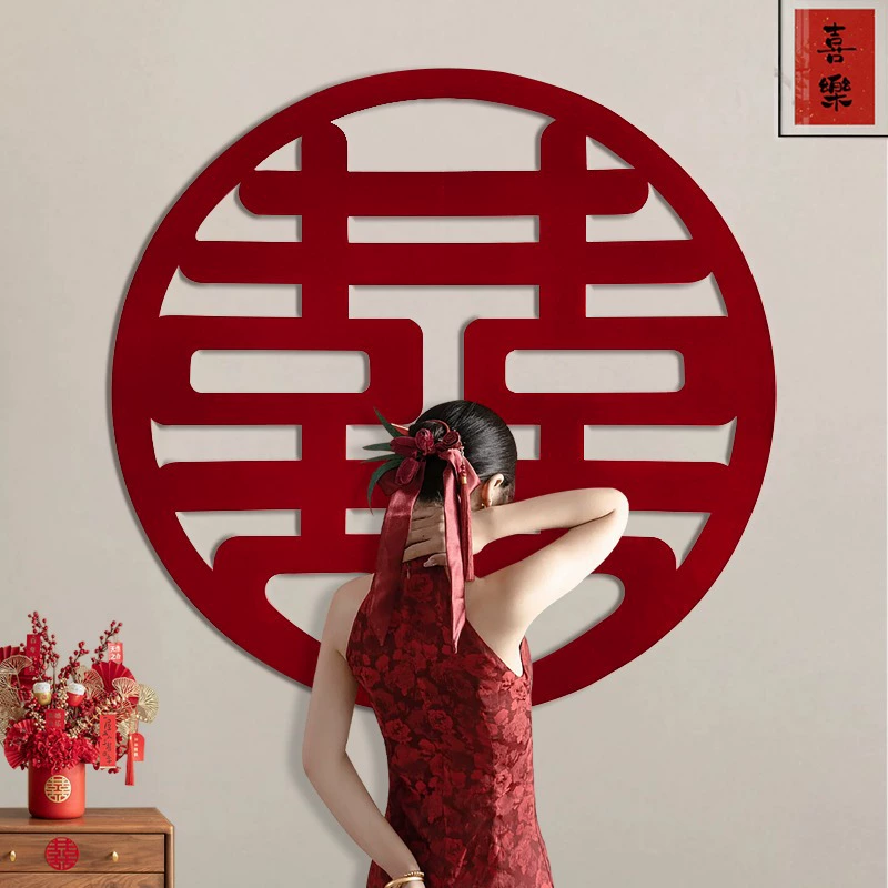 Винно-красный негабаритный свадебный наклейка для фотографирования свадебной комнаты