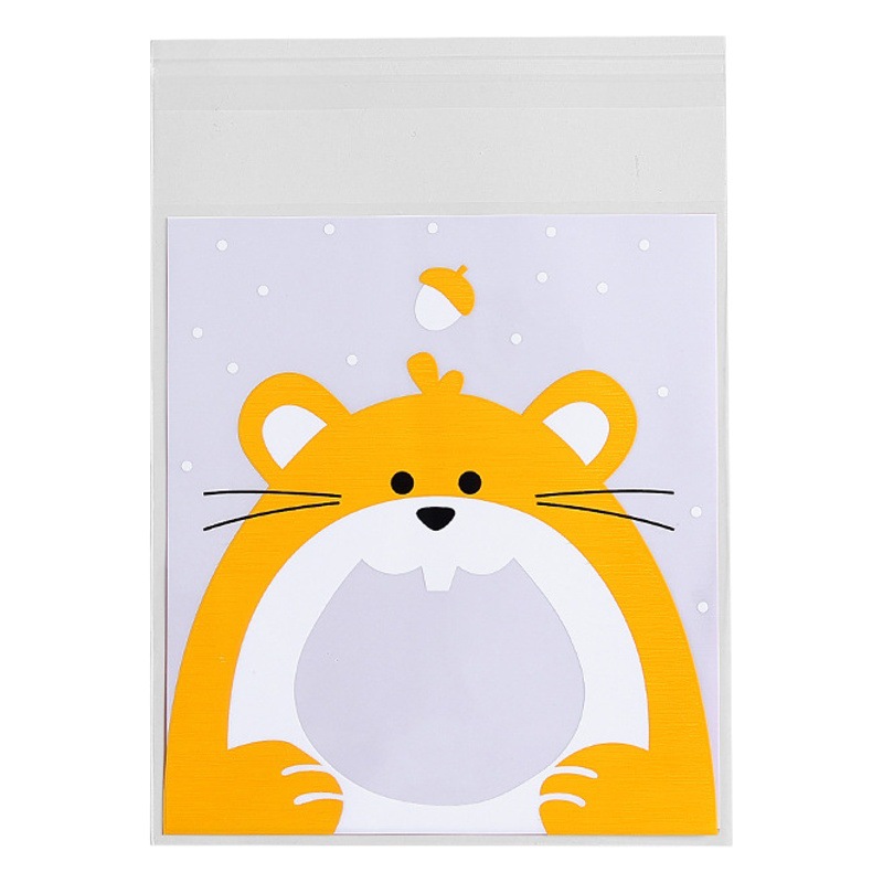 Bolsa de galletas de embalaje para hornear de grado alimenticio bolsa de galletas bolsa ziplock de dibujos animados jabón hecho a mano bolsa de aperitivos dulces 100/bolsa