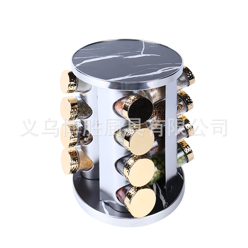 Nueva fábrica directa marbling giratoria botella condimento traje 430 columna de acero inoxidable