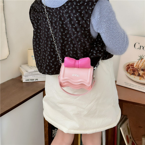 New bow shoulder bag girls handbag princess style crossbody bag mini outdoor handbag wholesale