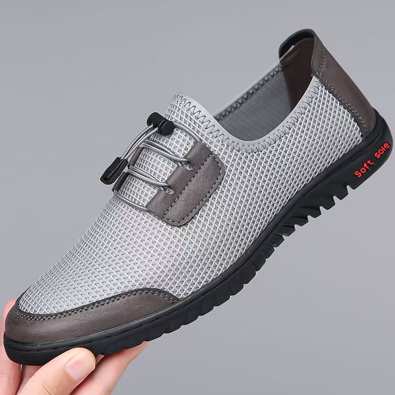 Sandalias transfronterizas para hombre verano nuevo estilo tejido volador malla transpirable zapatos de hombre zapatos casuales de un pie zapatos de papá de mediana edad para hombre image 8