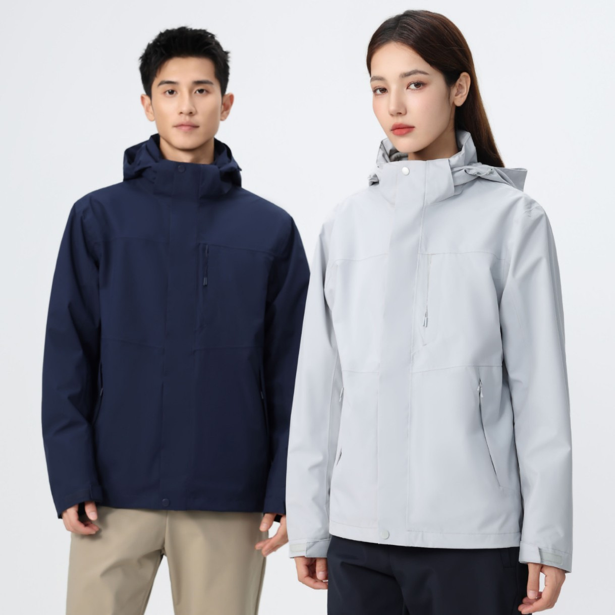A Certain Brand's High-Transparency Membrane Jacket, Three-In-One Men's Model Gb32614, Windproof and Waterproof Jacket for Women, Group Purchase Customization