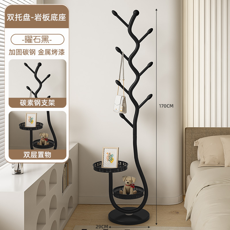 더블트레이 수납-매트블랙 [두꺼운 블랙마블]