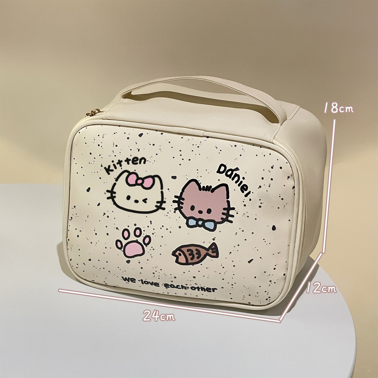 2024 nueva bolsa de cosméticos linda para mujer, bolsa de almacenamiento portátil a prueba de agua de gran capacidad, bolsa de almacenamiento, bolsa de lavado de viaje