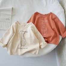 秋季儿童T恤长袖印花打底衫男女童韩版新款圆领ins纯棉T恤打底衫