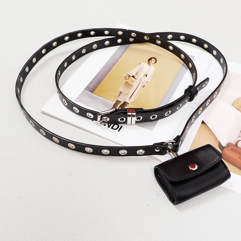 Niche Designer Cowhide Leather Waist Bag 2025 New Women's Fashion Versatile Decorative Accessories Lipstick Belt Bag