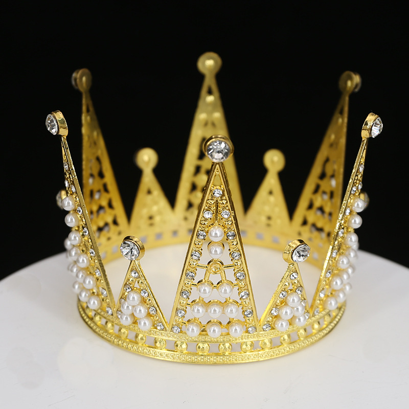 Birthday Crown Alloy Wedding Birthday Festival Crown Cake Decorating Supplies display picture 4