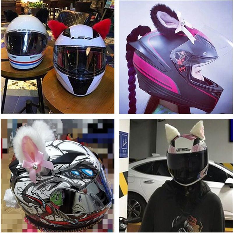 Motorcycle Decoration Cat Ears Helmet Detachable