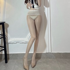 " Aurora " silky, glossy, seamless stockings, summer black, sexy sheen, invisible, ultra-thin white silk, novelty stockings